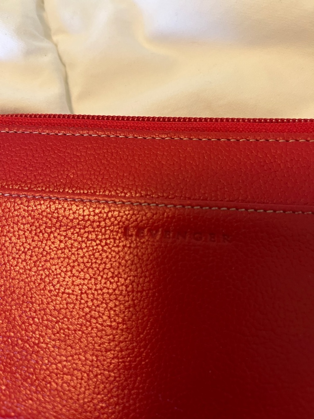 Red Leather Zip-Around Women's Wallet - Picture 2 of 4